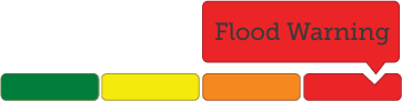 example of multi colour image highlighting Flood Warning