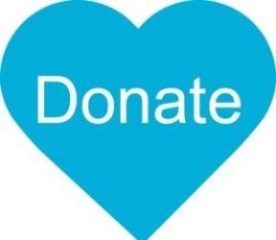 Donate button in the shape of a heart