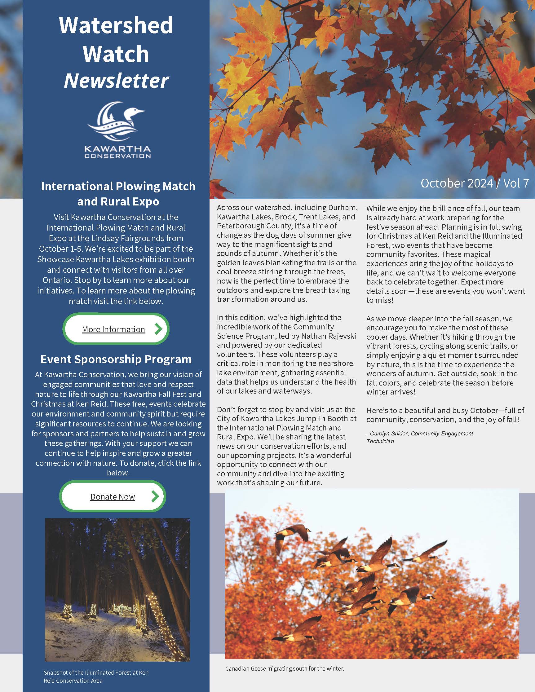 Watershed Watch Newsletter cover page image