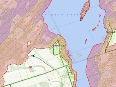 map showing regulated areas