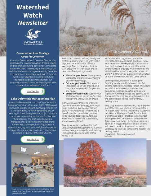 Cover page of the November 2024 Watershed Watch Newsletter