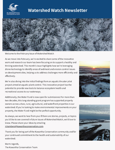 Cover of the February Watershed Watch Newsletter